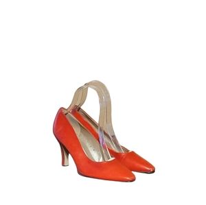 Vintage Women Leather Red Pumps By Bandolino Size 8M/Women Leather Pumps/ Women
